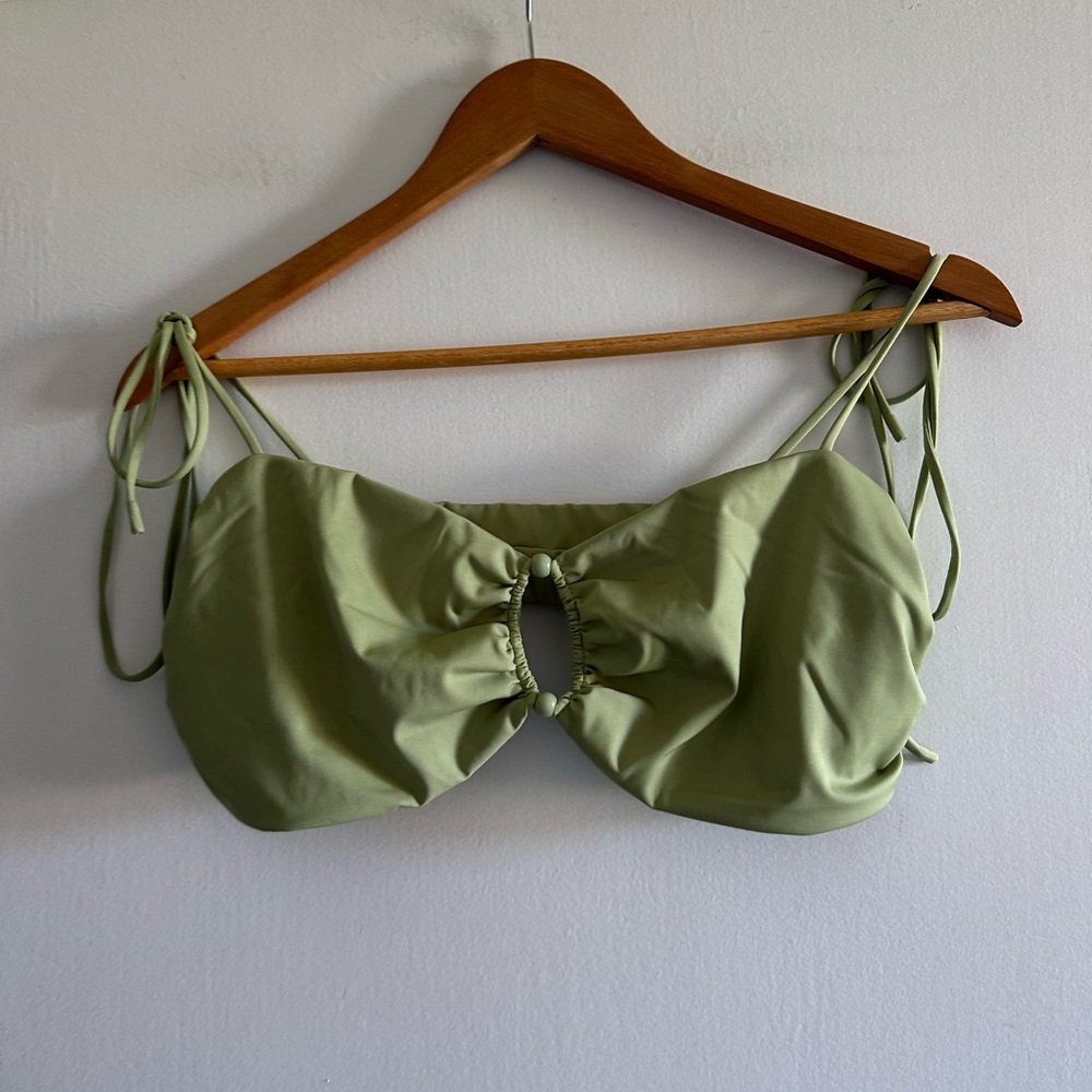 Tularosa Green Moss Luella Bead Accent Bikini Top size XL EUC - Picture 6 of 9